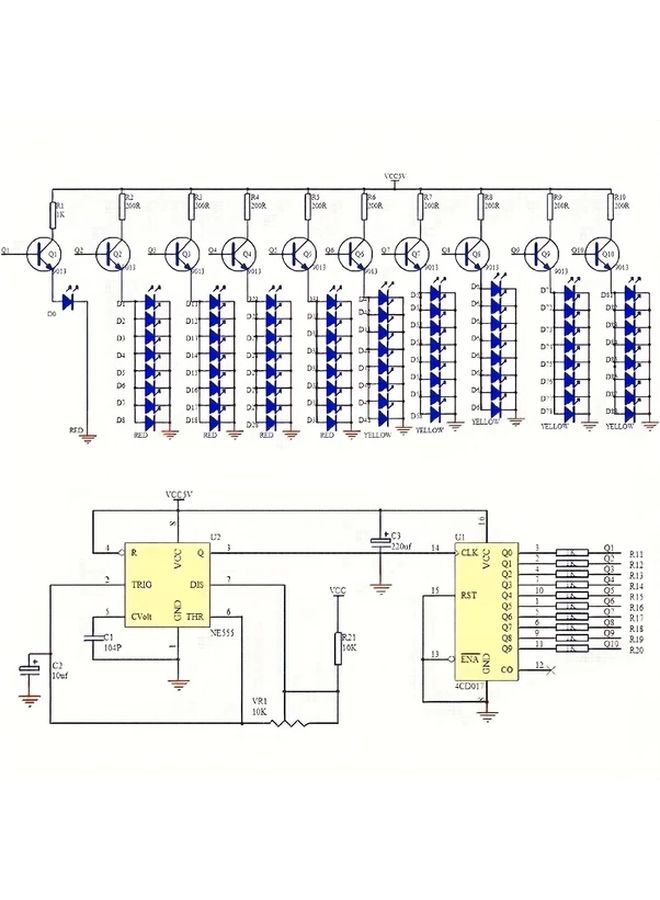 1 مجموعة لوحة دوائر مطبوعة DIY للتدرب على لحام روبوت إلكتروني مع مصباح LED - Image 5