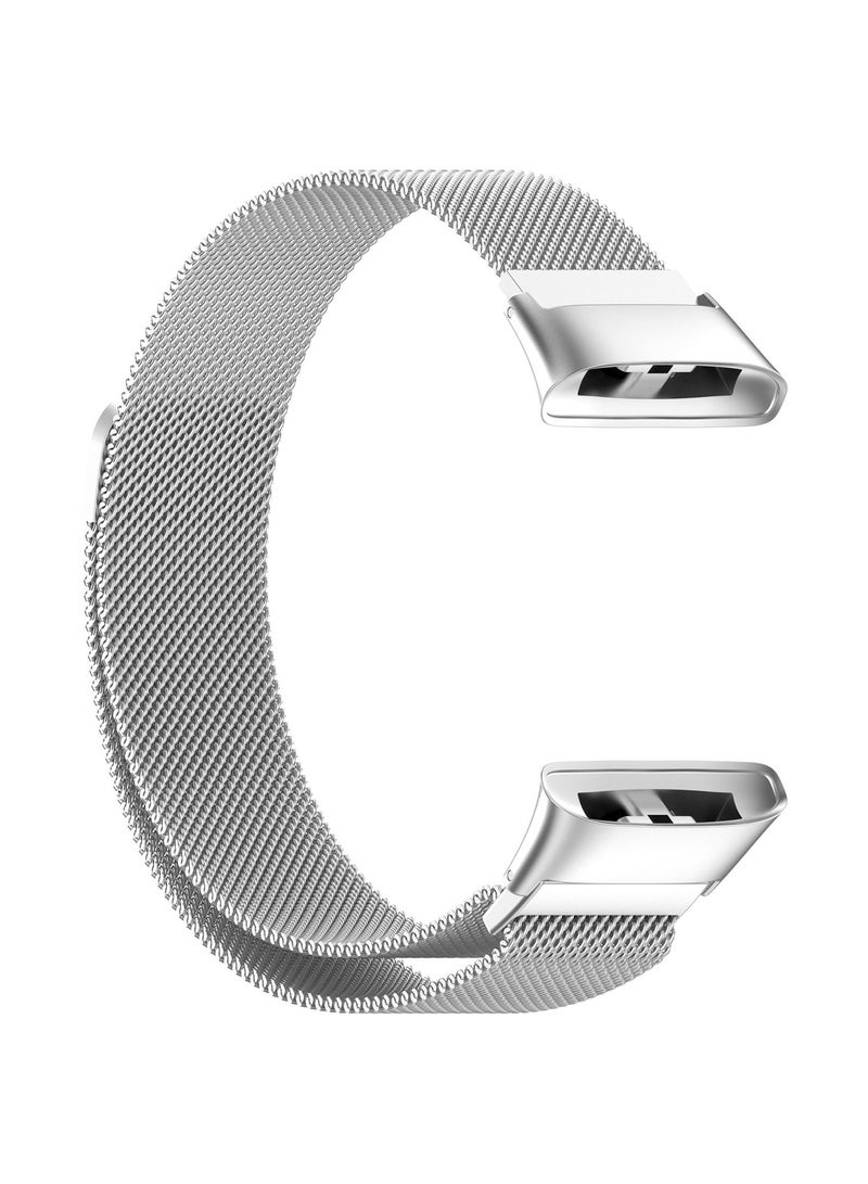 Milanese Stainless Steel Band Compatible with Xiaomi Redmi Watch 3 Magnetic Mesh Desing Metal Strap (Silver) - Image 3