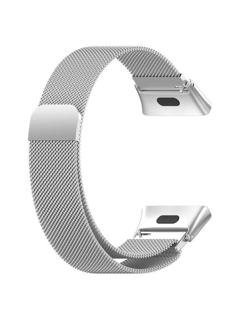 Milanese Stainless Steel Band Compatible with Xiaomi Redmi Watch 3 Magnetic Mesh Desing Metal Strap (Silver) - Image 4
