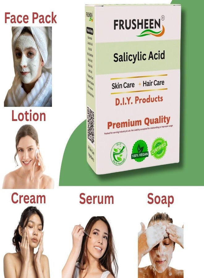 Frusheen مسحوق الساليسيليك (100 غرام) لصنع لوشن العناية بالبشرة، والغسول، والمرطب، والسيروم، وغسول الجسم، ومنتجات العناية المنزلية - Image 2
