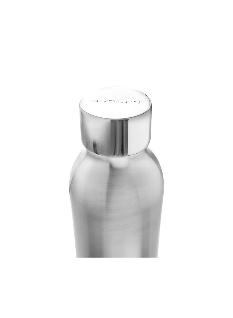 Bugatti BUGATTI BOTTLES TWIN  Water bottle  silver Steel  Brushed 800ML ,Water Flask that keeps Liquids Hot for  12 hours and cold 24 hours and ice for 36 hours ,18/10 stainless water bottles, Reusable Gym bottle.
