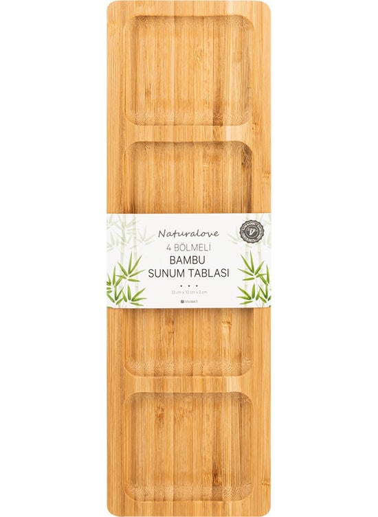 Naturalove Bamboo Serving Plate - 4 Sections  - Image 1