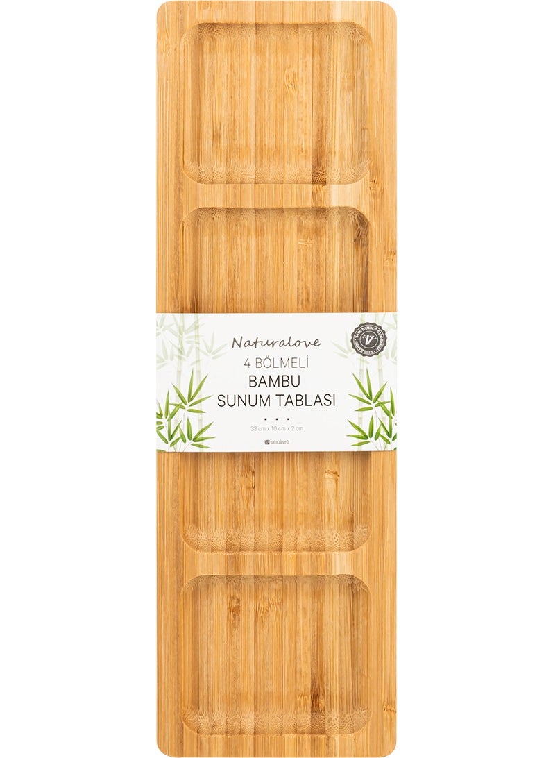 Naturalove Bamboo Serving Plate - 4 Sections  - Image 1