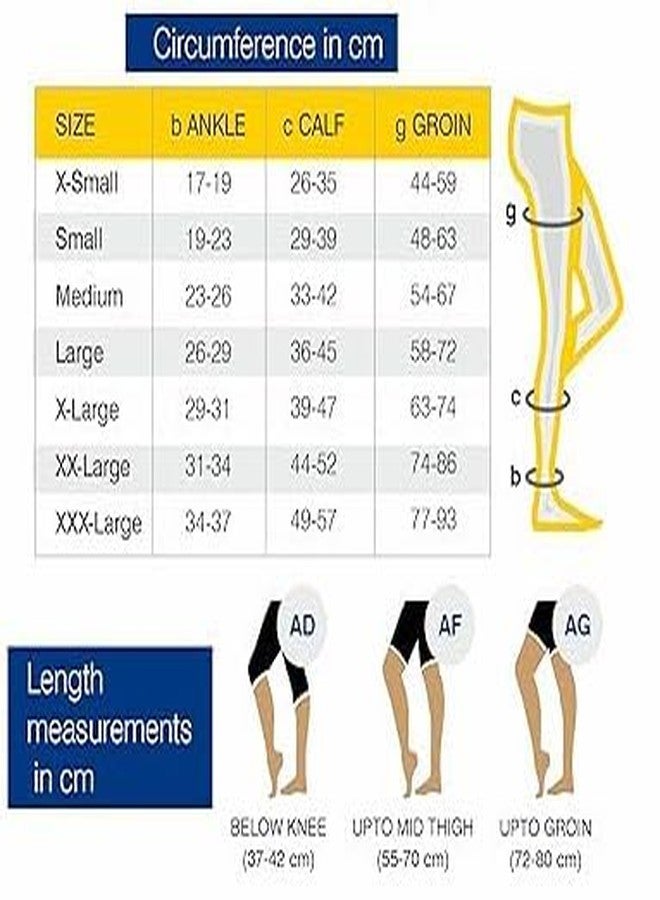 TURION Varicose Vein Stockings | Thigh-High Compression Socks for Leg Support | Medical-Grade Graduated Compression for Blood Circulation | Unisex Stretchable & Breathable Support Stockings | Gray Color | (Small-One Pair) - Image 5