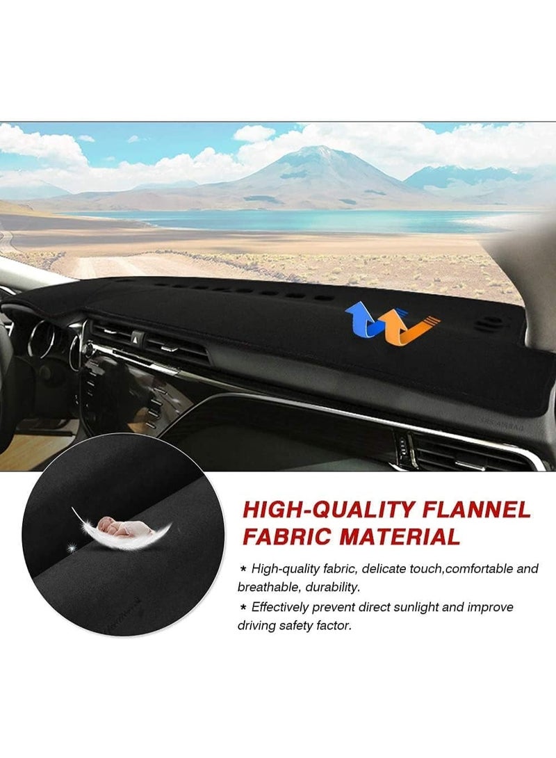 NOSKIN Dashboard Cover Mat for Toyota Camry 2018-2024, Flannel Nonslip Dash Protector, Black (Without HUD) - Image 3