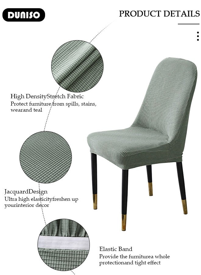 DUNISO 4 Packs Chair Covers, Stretch Dining Chair Slipcovers, Removable Washable Chair Protector, Elastic Chair Protector Seat Covers for Hotel Dining Room Ceremony Banquet Wedding Party  - Image 2