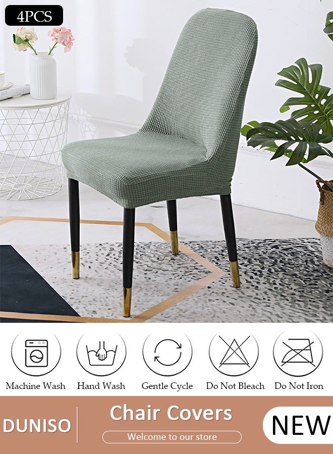 DUNISO 4 Packs Chair Covers, Stretch Dining Chair Slipcovers, Removable Washable Chair Protector, Elastic Chair Protector Seat Covers for Hotel Dining Room Ceremony Banquet Wedding Party - Image 1