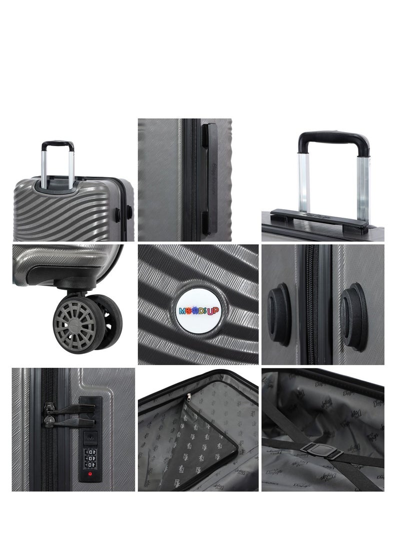 Biggdesign Lightweight Moods Up Carry On Luggage with Spinner Wheel and Lock System Anthracite 20-Inch