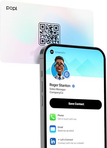Popl Authentic Patented Popl Card™ (Avoid Fake Knockoffs) - Smart NFC Networking Card - Simply Tap to Exchange Contact Info, Capture Leads, & Manage Contacts (Prism) - Image 1