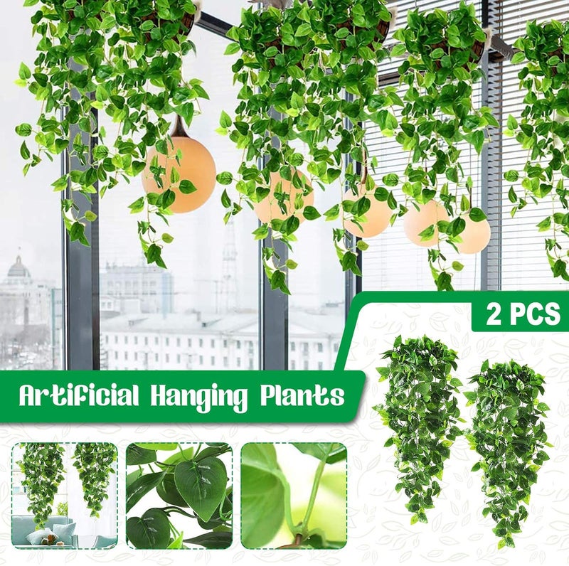 klarako Artificial Hanging Plants 3.6ft Fake Ivy Vines, Fake Ivy Leaves Hanging Plant Wall Plants for Wall Decor Home Garden Wedding Party Indoor Outdoor Decoration Not Included Basket (2PCS) - Image 2