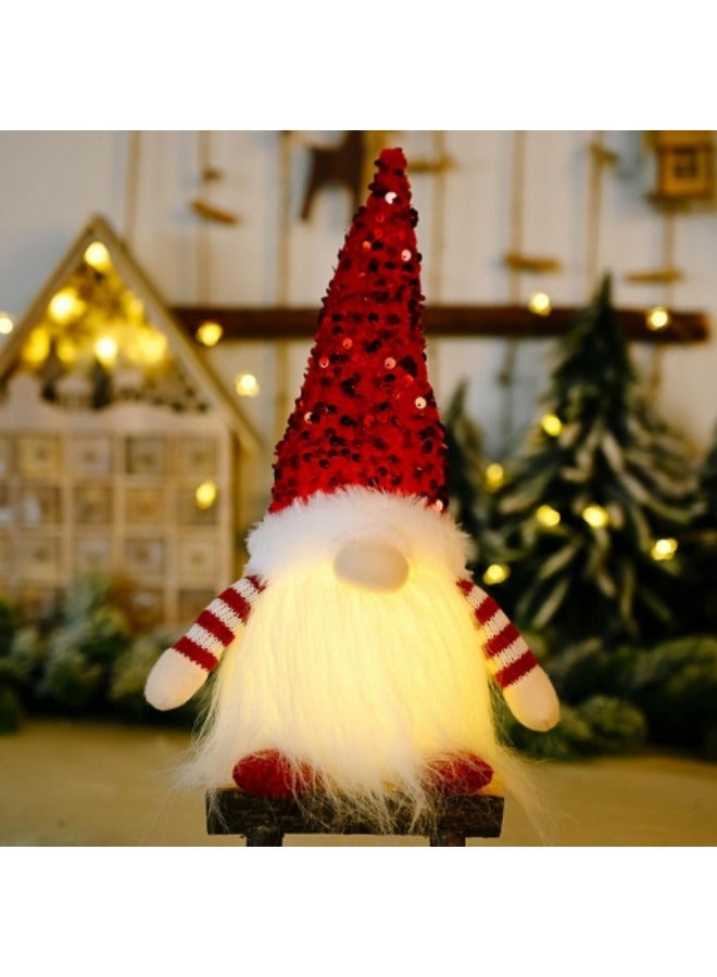 GGEROU Light Up Christmas Gnomes Red Christmas Gnomes Plush Lighted Tomte Ornaments Figurines Dolls - Image 1