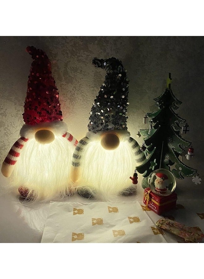 GGEROU Light Up Christmas Gnomes Red Christmas Gnomes Plush Lighted Tomte Ornaments Figurines Dolls - Image 4