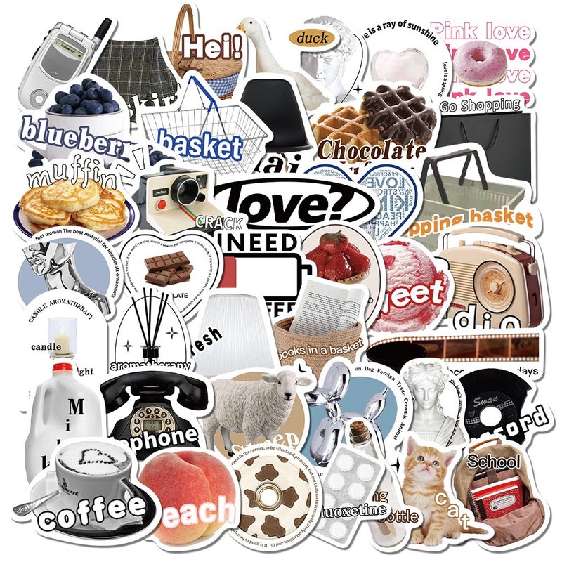 Premium Doodle Stickers 50-373pcs Waterproof GT179-55 sheets/bag 