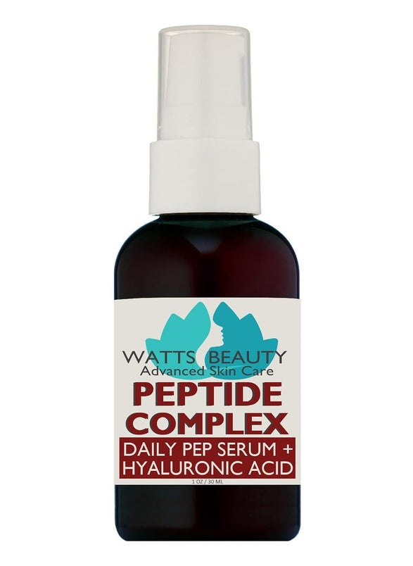 Peptide AntiAging Face Serum  Hyaluronic Acid and Collagen Boosting Peptides Daily Face Care Polypeptide Complex with LArginine Firms Wrinkles and Boosts Collagen  1 oz Pump Bottle