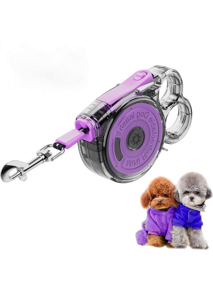 3 m Retractable Dog Leash for Tiny and Small Dogs, Puppies and Cats, 360° Tangle-Free Design, Smooth One-Handed Brake and Lock, Lightweight Compact Easy to Carry - Image 1