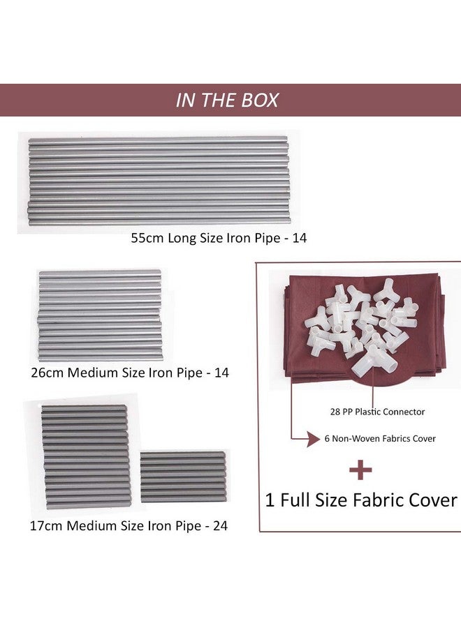 Ebee Store 6 Shalves Shoe Cabinet (Maroon) - Image 3