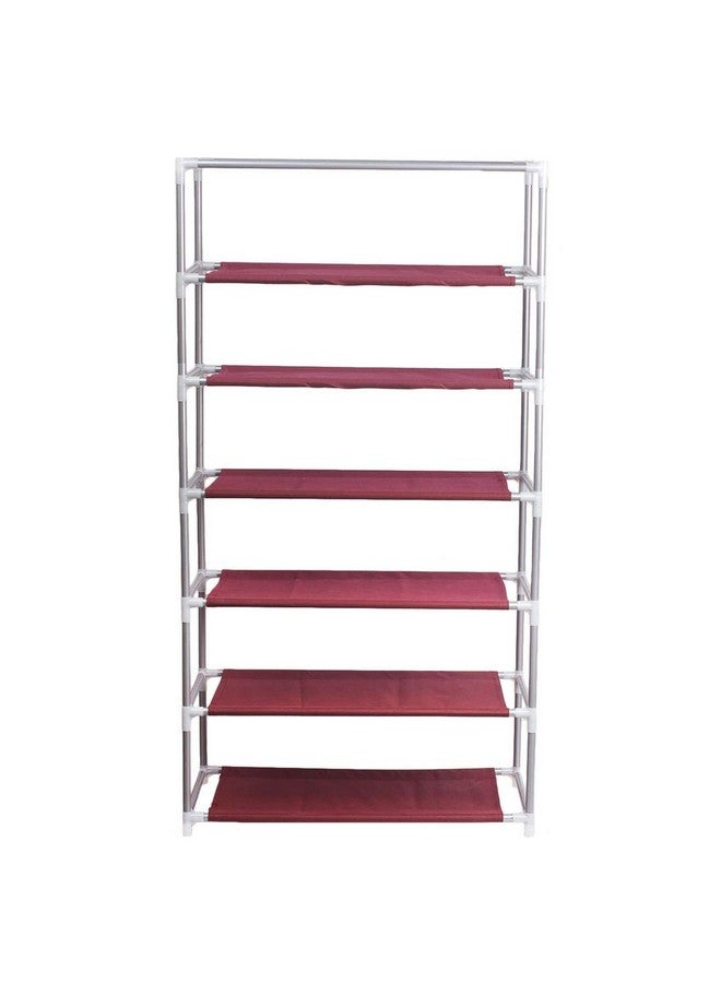 Ebee Store 6 Shalves Shoe Cabinet (Maroon) - Image 2