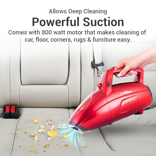 Eureka Forbes Super Clean Handheld Vacuum Cleaner | 800 W | Powerful Suction, Blower Function | 7 Accessories | Car/Home/Sofa |16ft Power Cord|Light Weight|Washable Filter | India’s #1 Vacuum Cleaner* - Image 2
