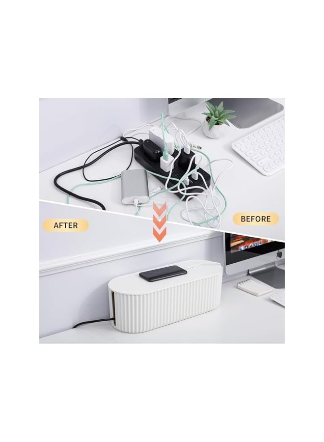 promass Cable Management Box with 10 Cable Ties, Organizer Box for Power Strips, Surge Protectors for Home/Office, Chargers, Adapters, TV & Computer Cable Hidden Boxes - Image 4