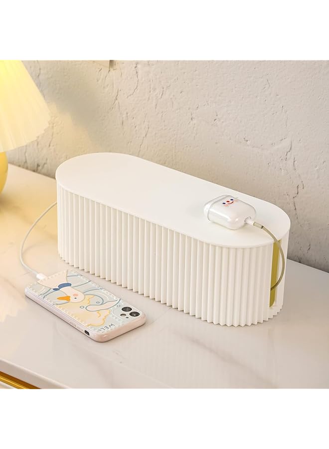 promass Cable Management Box with 10 Cable Ties, Organizer Box for Power Strips, Surge Protectors for Home/Office, Chargers, Adapters, TV & Computer Cable Hidden Boxes - Image 1