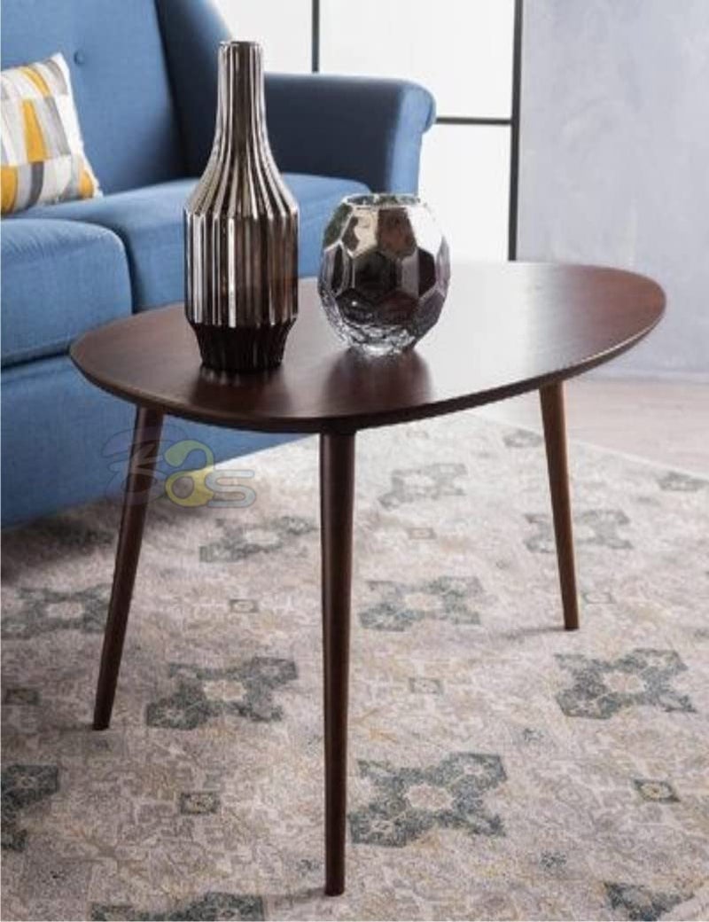 DDS Dream Decor Shoppee Engineered Wood Triangle Side Table, Nightstand Coffee End Table For Living Room, Small Spaces, Easy Assembly Home Decor Bedside Table (Brown) - Image 2