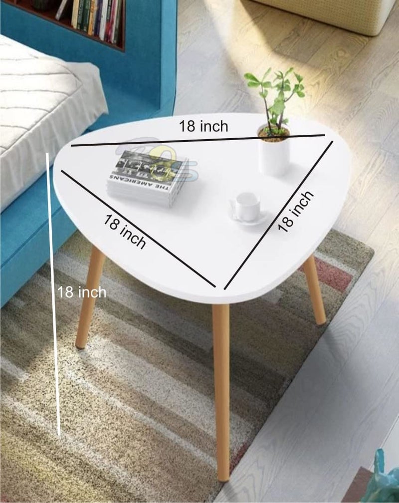 DDS Dream Decor Shoppee Engineered Wood Triangle Side Table, Nightstand Coffee End Table For Living Room, Small Spaces, Easy Assembly Home Decor Bedside Table (Brown) - Image 3