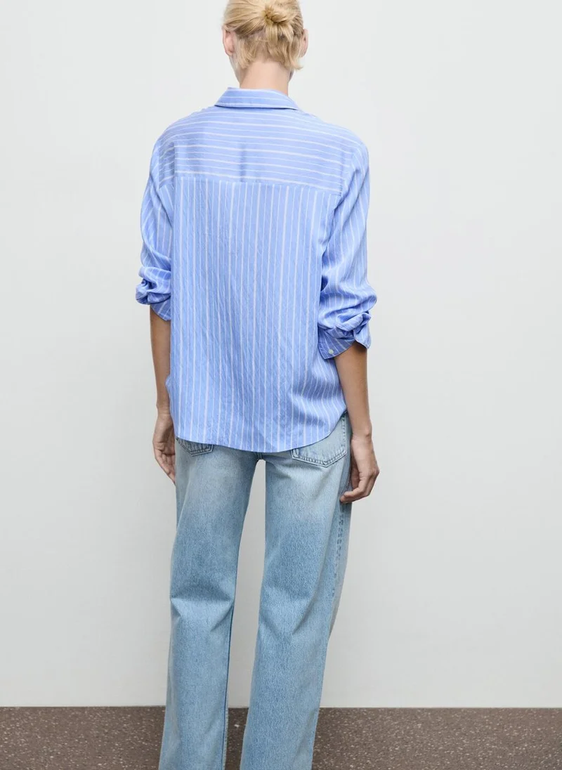 مانجو Striped straight shirt