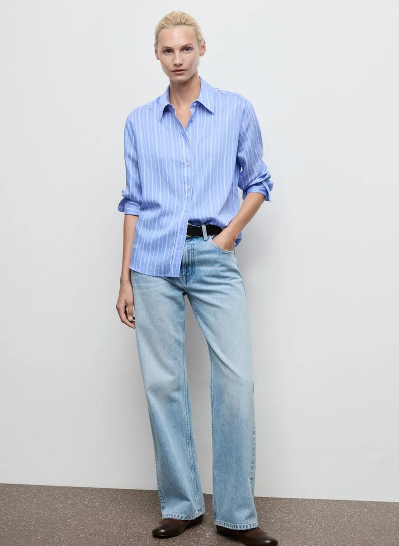مانجو Striped straight shirt
