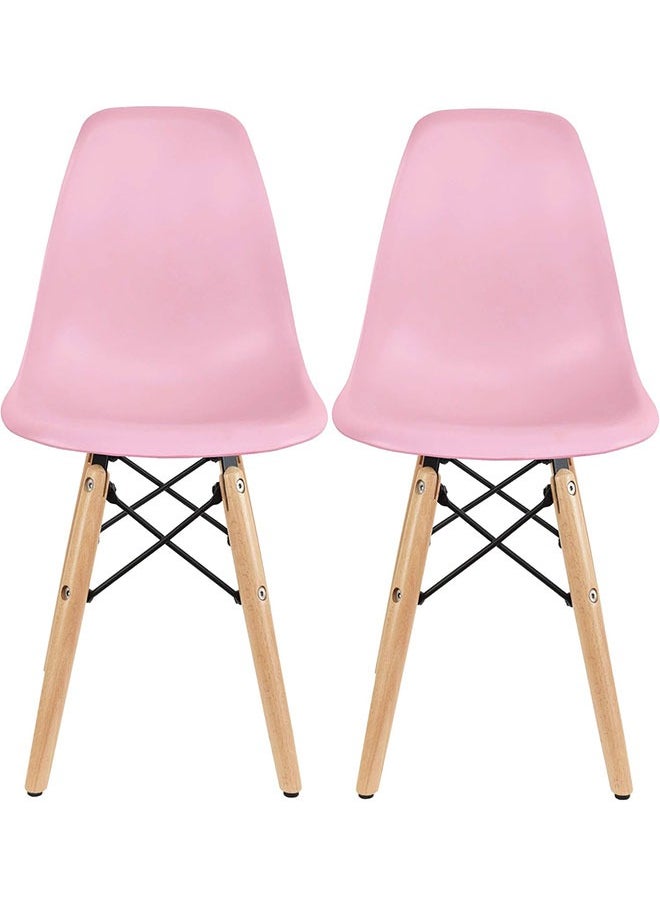 Golden - Dining Chair Mid Century Modern Dining Side Chairs with Wood Legs Plastic Kitchen Chair Armless Casual Chair for Home Office Hotel Bistro Cafe Restaurant(2-Pack) - Image 1