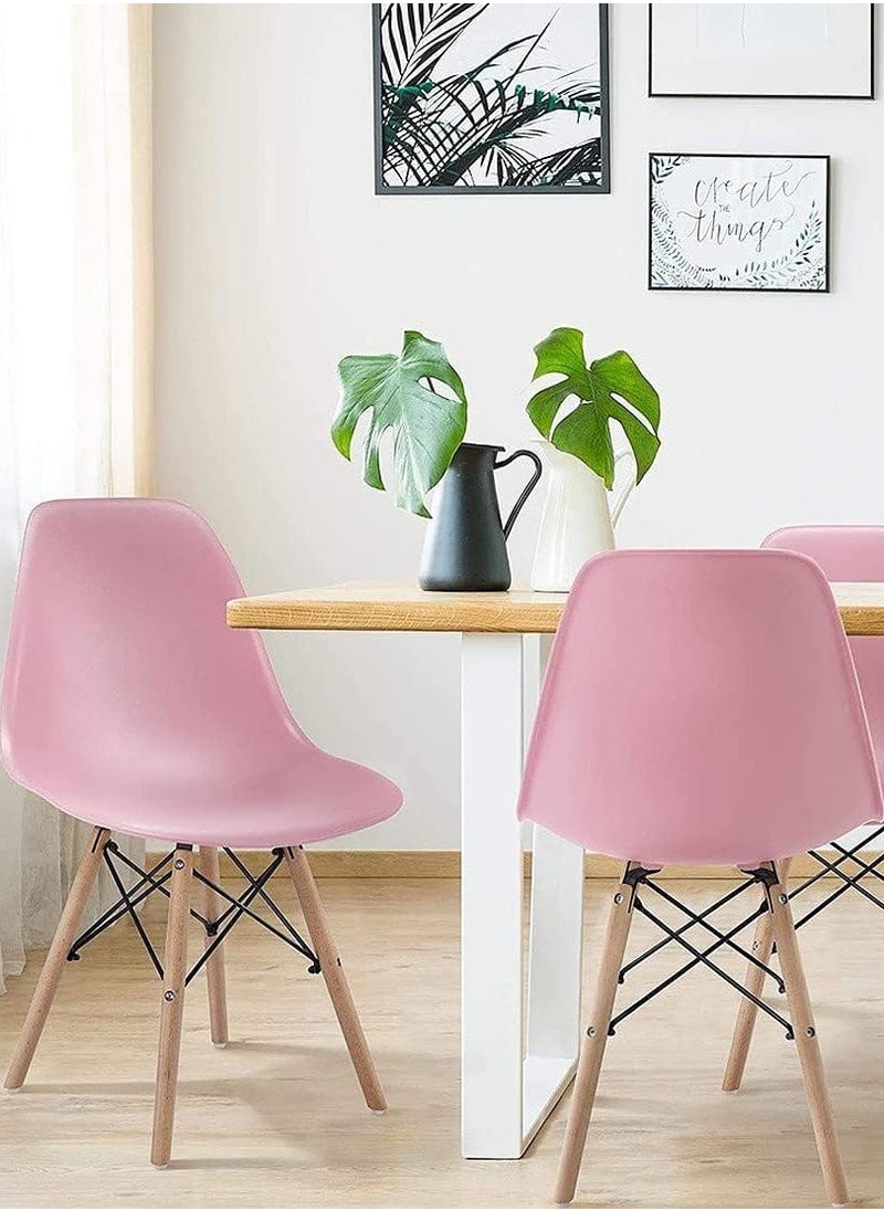 Golden - Dining Chair Mid Century Modern Dining Side Chairs with Wood Legs Plastic Kitchen Chair Armless Casual Chair for Home Office Hotel Bistro Cafe Restaurant(2-Pack) - Image 1