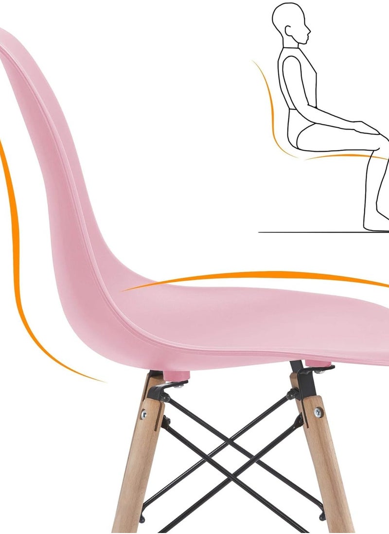 Golden - Dining Chair Mid Century Modern Dining Side Chairs with Wood Legs Plastic Kitchen Chair Armless Casual Chair for Home Office Hotel Bistro Cafe Restaurant(2-Pack) - Image 1
