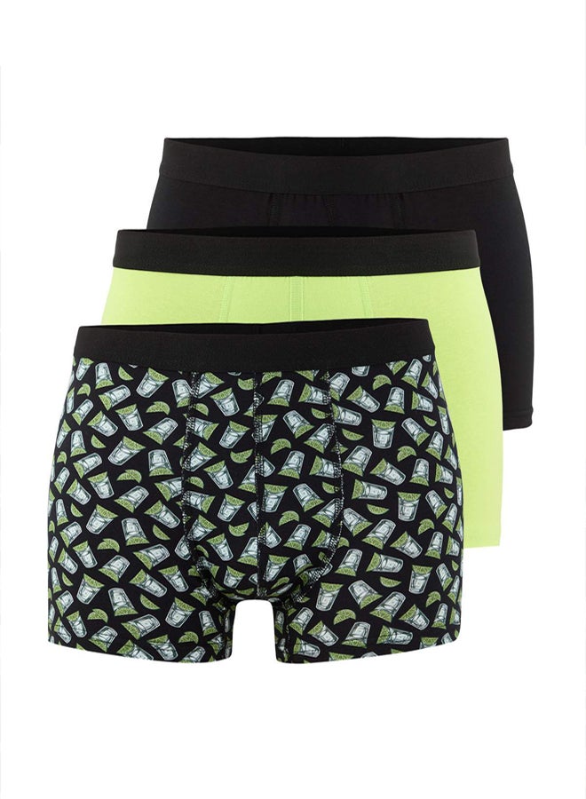 trendyol Multicolored Patterned Solid 3Pack Cotton Boxer - Image 1
