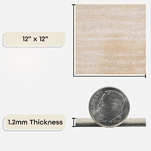 Achim Home Furnishings FTVMA42520 Nexus 12-Inch Vinyl Tile, Marble Travatine, 20-Pack,Spanish Clay, 12"W x 12"L x 1.2mm T - Image 3