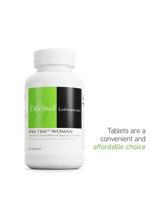 Davinci DAVINCI Labs Spectra Woman - Dietary Supplement to Support Bone Health and Women's Needs - with Vitamins, Minerals, Calcium, Beta Carotene, L-Cysteine, Grape Seed Extract, and More - 240 Tablets  - Image 5