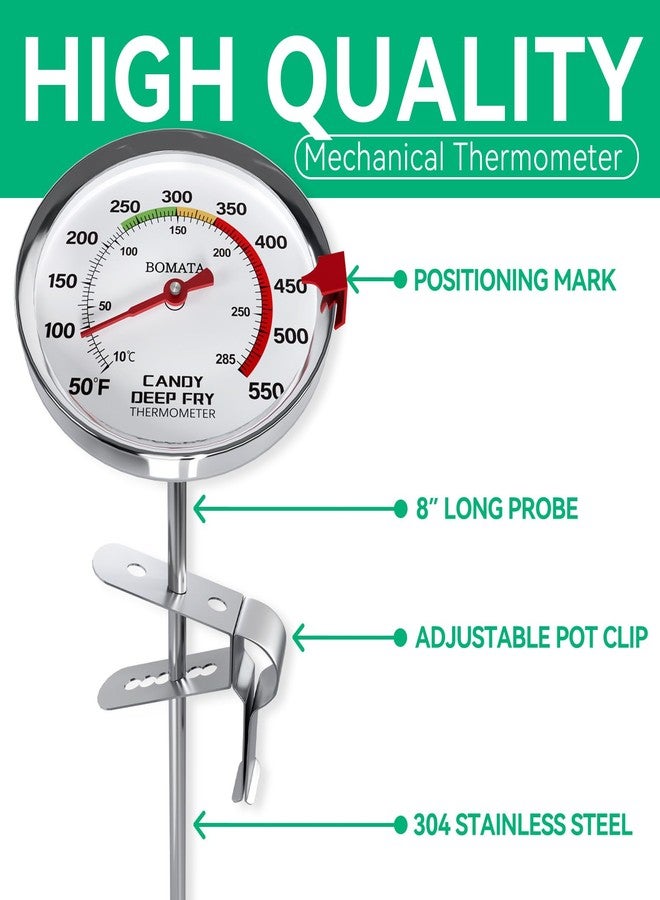 BOMATA Waterproof IP67 Candy Thermometer with Pot Clip, Deep Fry Oil Thermometer with Upgraded 2.5in Large Display for Cooking, Food, Turkey, BBQ, Grill... Mth400 - Image 4