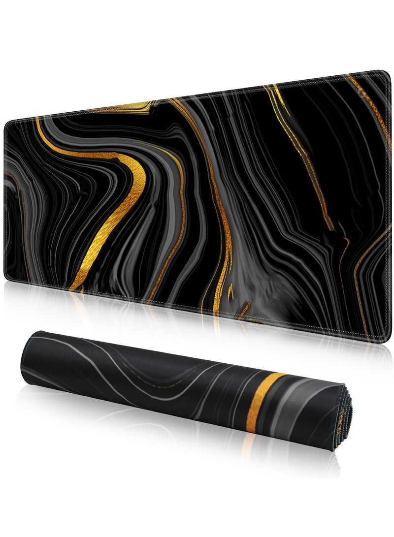 Loquat Large Mouse Pad Extended Gaming Non-Slip Rubber Base Office Desk Keyboard Mouse Pads Black  - Image 1