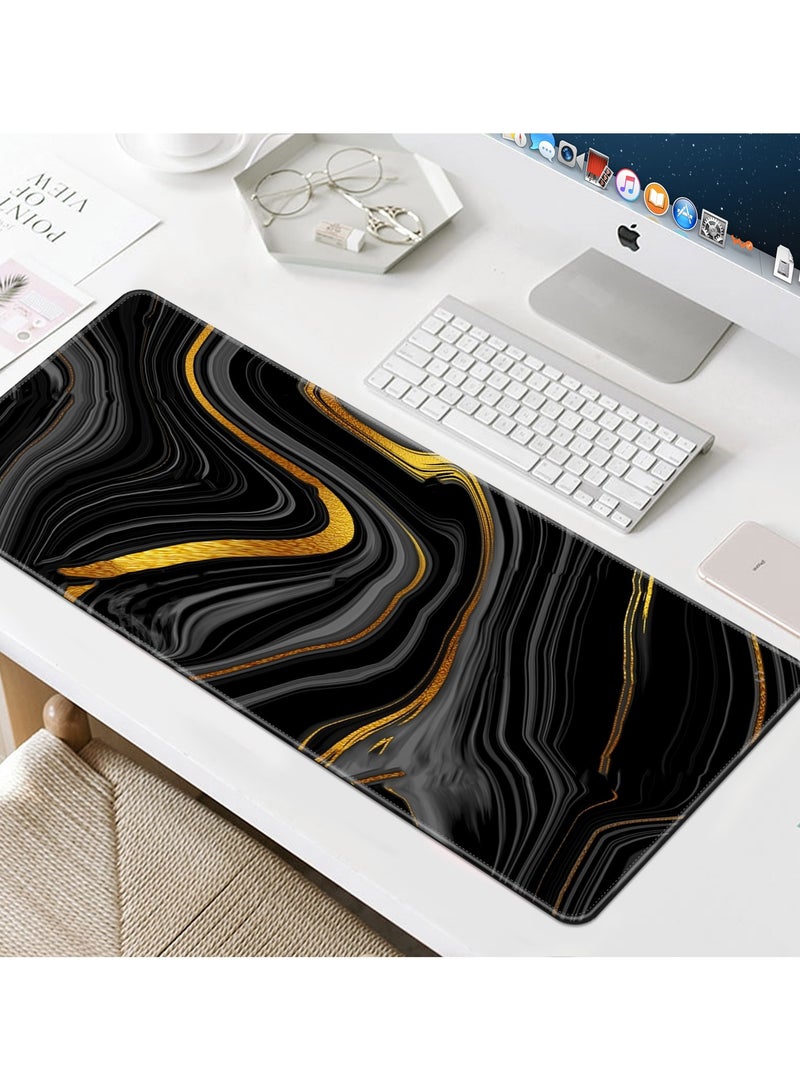 Loquat Large Mouse Pad Extended Gaming Non-Slip Rubber Base Office Desk Keyboard Mouse Pads Black  - Image 2