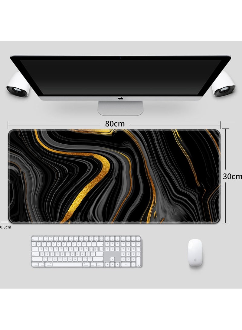 Loquat Large Mouse Pad Extended Gaming Non-Slip Rubber Base Office Desk Keyboard Mouse Pads Black  - Image 3