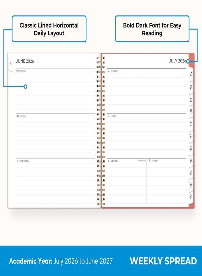Blue Sky 2026-2027 Weekly and Monthly Academic Year Planner Calendar, July 2026 - June 2027, 8.5" x 11", Flexible Pocket Cover, Wirebound, Storage Pocket, Cali Pink - Image 3