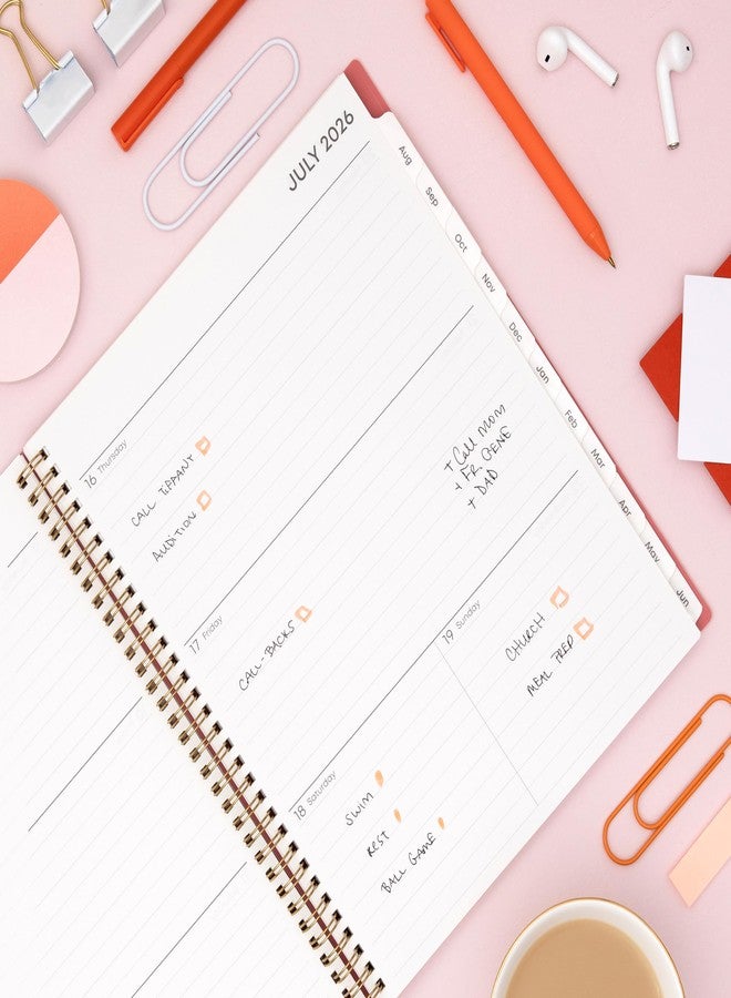 Blue Sky 2026-2027 Weekly and Monthly Academic Year Planner Calendar, July 2026 - June 2027, 8.5" x 11", Flexible Pocket Cover, Wirebound, Storage Pocket, Cali Pink - Image 2