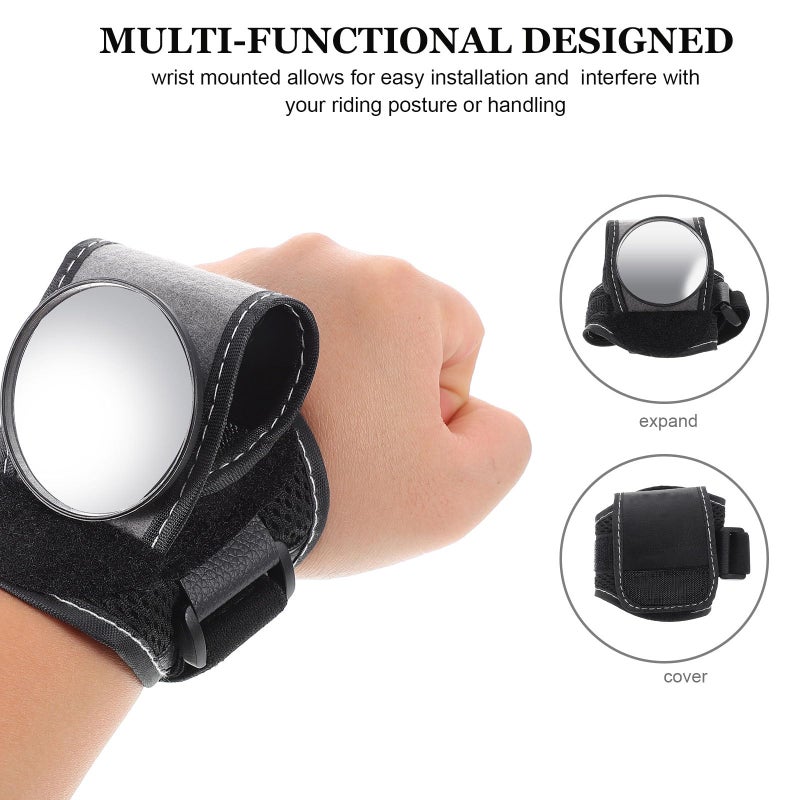 Wide Angle Convex Rearview Bike Safety Mirror Adjustable Strap for Cyclists Wheelchair Users - Image 4
