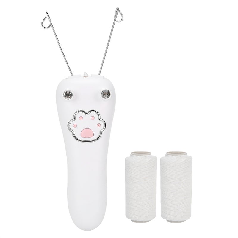 USB Charging Electric Cotton Thread Epilator Facial Body Hair Removal Machine DeviceWhite - Image 2
