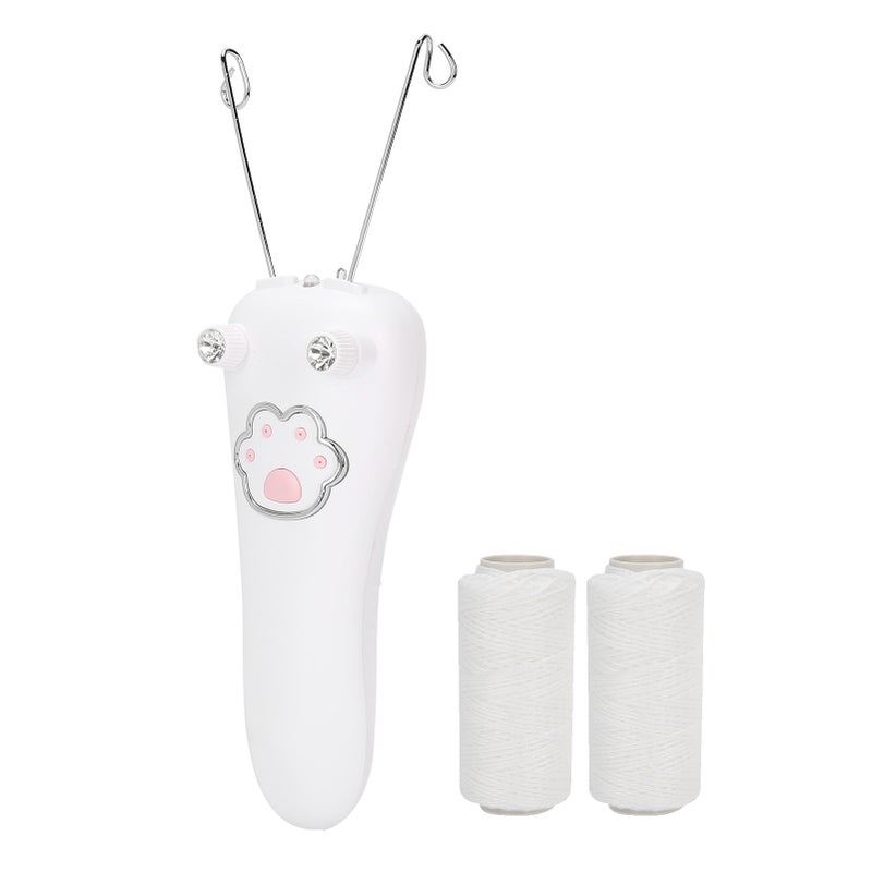 USB Charging Electric Cotton Thread Epilator Facial Body Hair Removal Machine DeviceWhite - Image 3