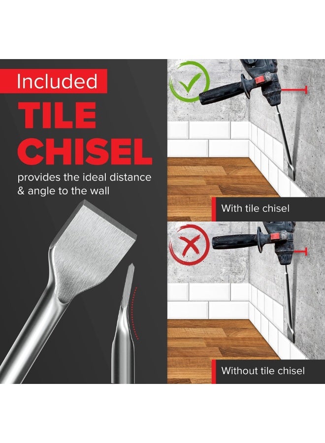 4 Pcs Chisel Set, Stone Splitter Tools Tile Chisel, Storage Case Rotary Hammer Dril Bit Wedge For Masonry Concrete Brick Stone Volcanic Rocks - Image 2