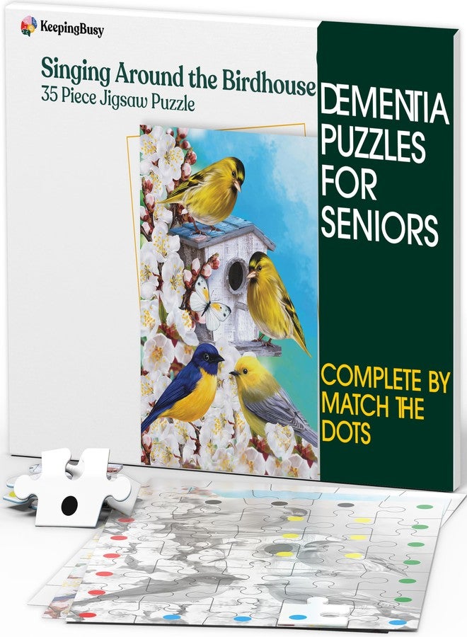 Keeping Busy 35 Piece Birdhouse Dementia Puzzles for Seniors Color Coded with Templates Easy Puzzles for Dementia Patients Gifts for Elderly Women in Nursing Home & Men Gift for Nursing Home Residents - Image 1
