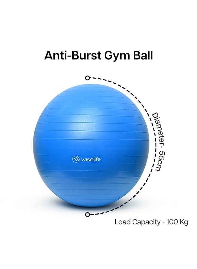 Wiselife Gym Ball,Physical Therapy Yoga Ball for Home,Excercise Ball for Stability,Workout Fitness, Anti-Burst, Slip Resistant Balance Chair for Office, Swiss with Air Pump (Blue, 65 cm) - Image 3