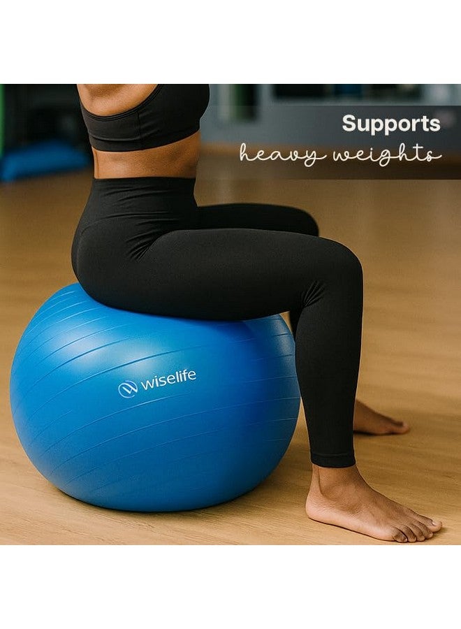 Wiselife Gym Ball,Physical Therapy Yoga Ball for Home,Excercise Ball for Stability,Workout Fitness, Anti-Burst, Slip Resistant Balance Chair for Office, Swiss with Air Pump (Blue, 65 cm) - Image 5