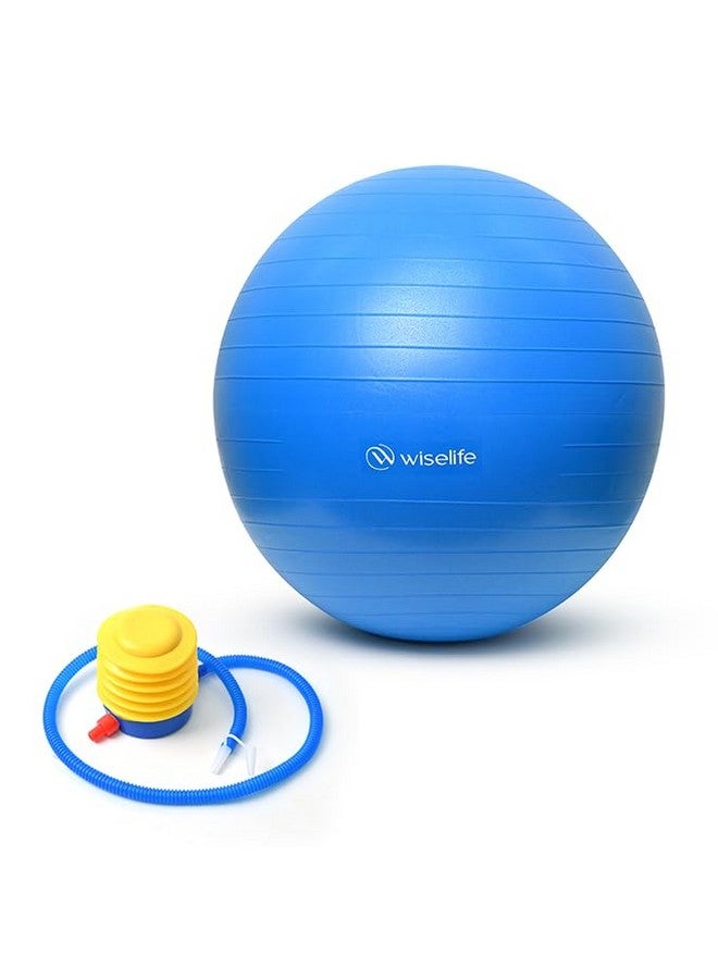 Wiselife Gym Ball,Physical Therapy Yoga Ball for Home,Excercise Ball for Stability,Workout Fitness, Anti-Burst, Slip Resistant Balance Chair for Office, Swiss with Air Pump (Blue, 65 cm) - Image 1