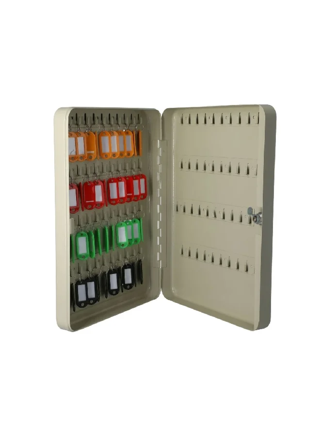 HoneyBee 80-Hooks Lockable Door Powder Coated Finish Key Box Beige 370 x 280 x 60 mm TS0043
