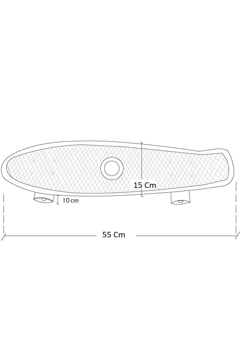 Generic Kid's Mini Cruiser Retro Plastic Complete Skateboard for Boys and Girls, Non-Slip Skateboard Size 55x15 Cm, High Speed Bearings & Soft PU Bushing LED Wheels, For Teens And Beginners  - Image 4